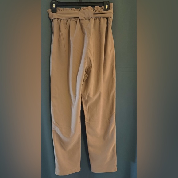 NWT-Grace Karin Paper Bag Pencil Pants | Size Small | Tan | - Picture 3 of 5